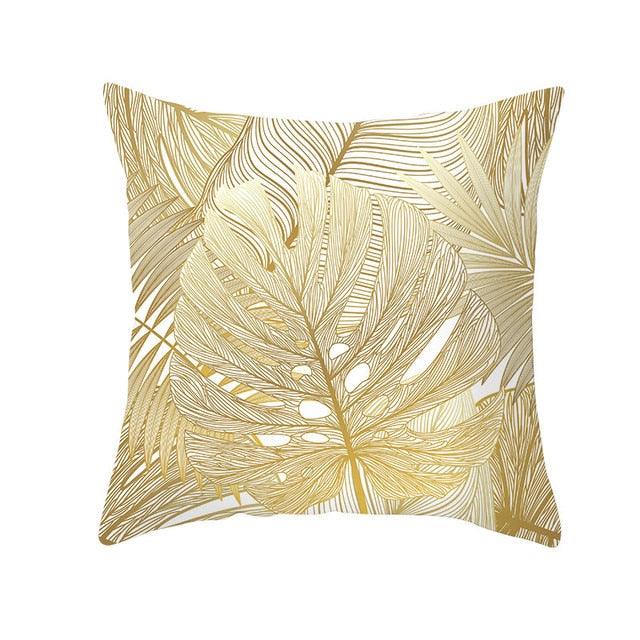 Tropical Leaf Flower Green Yellow Pillowcase Decorative