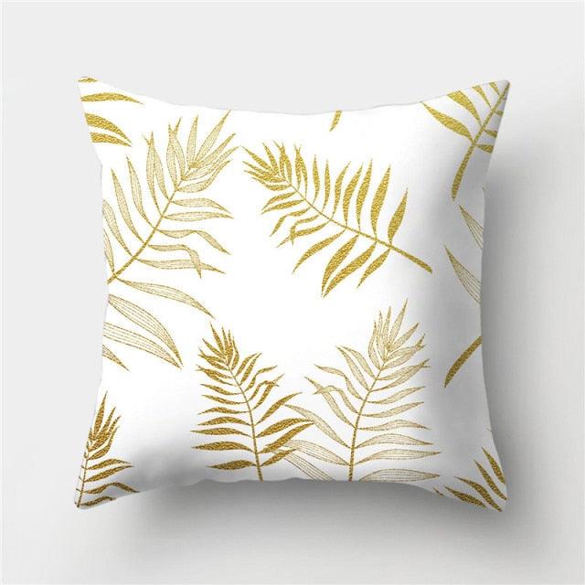 Tropical Leaf Flower Green Yellow Pillowcase Decorative