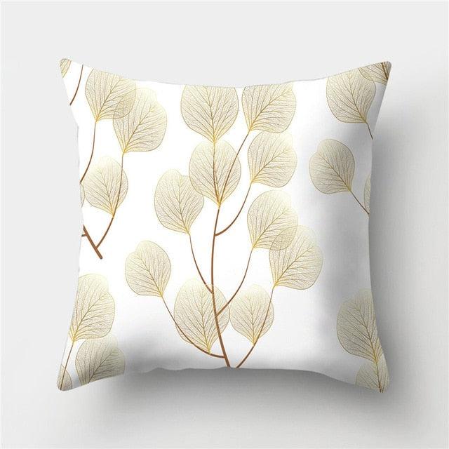 Tropical Leaf Flower Green Yellow Pillowcase Decorative