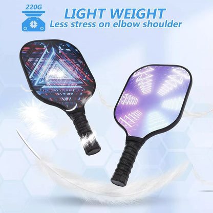 Pickleball Paddle Set with 2 Paddles, 4 Balls