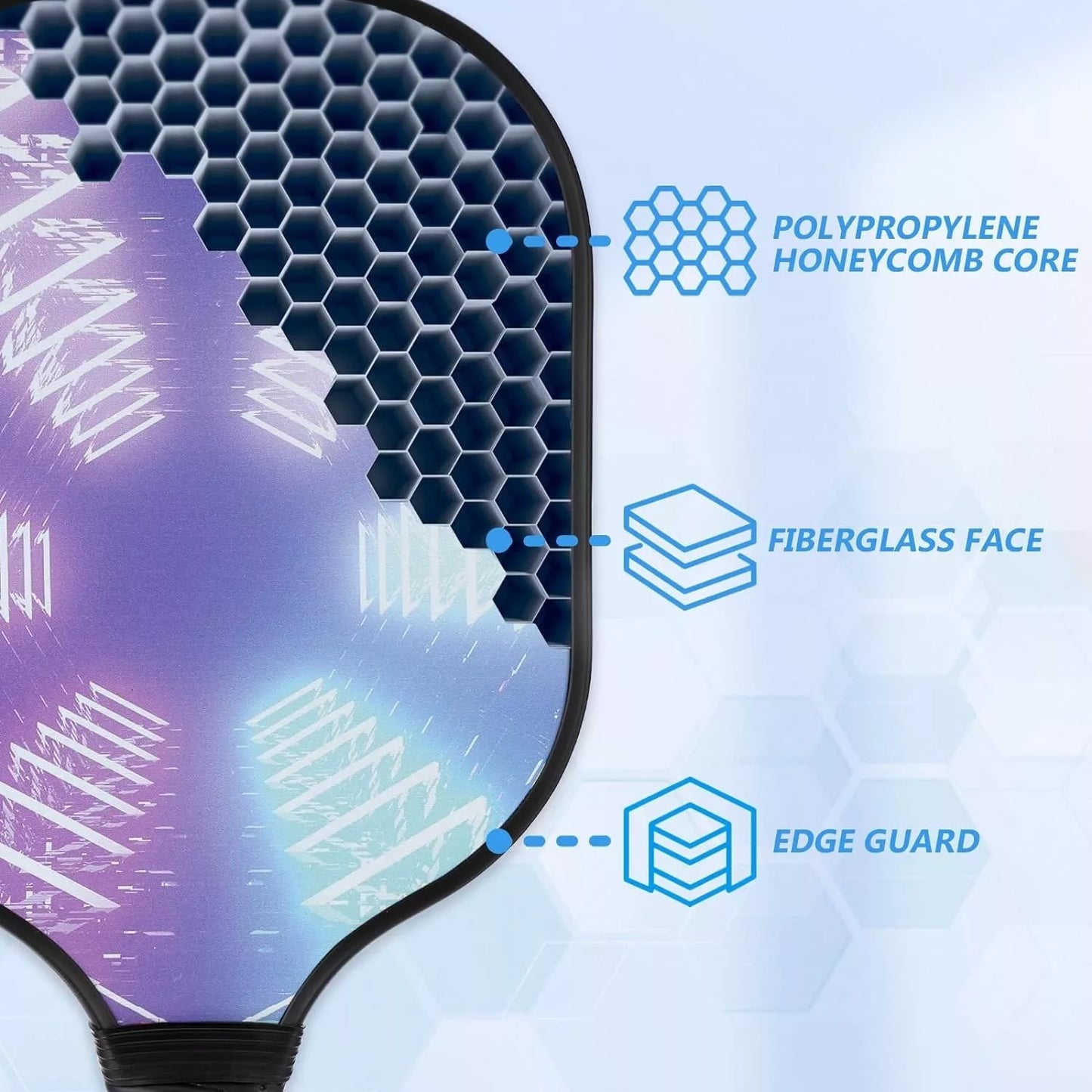 Pickleball Paddle Set with 2 Paddles, 4 Balls