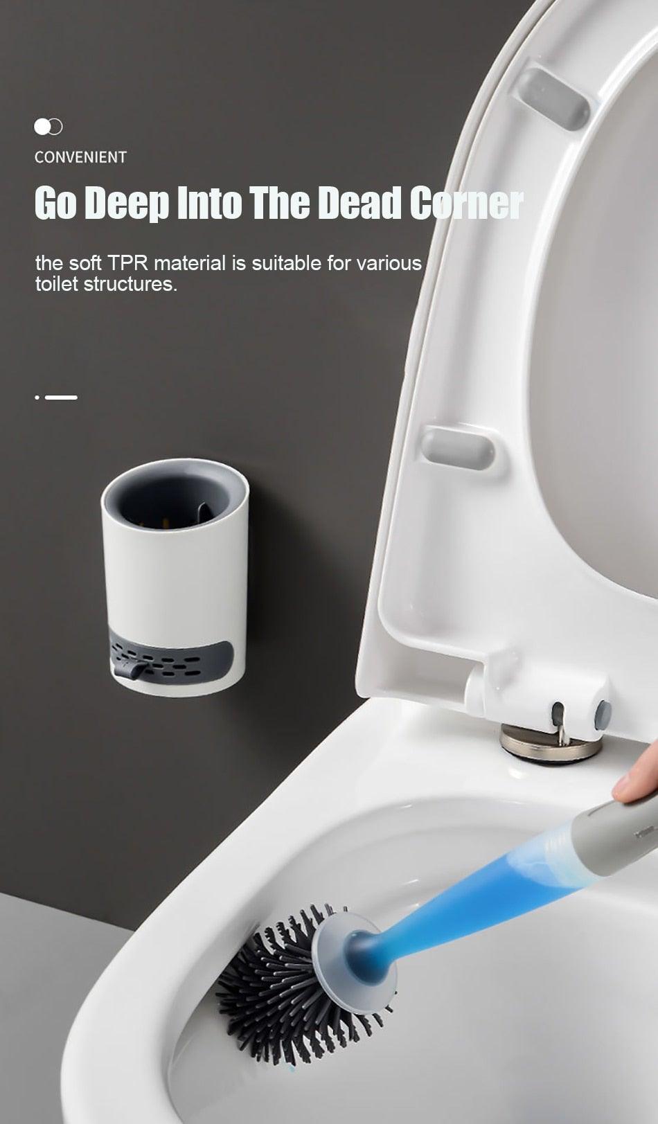 Silicone Toilet Brush Wall-Mounted Design