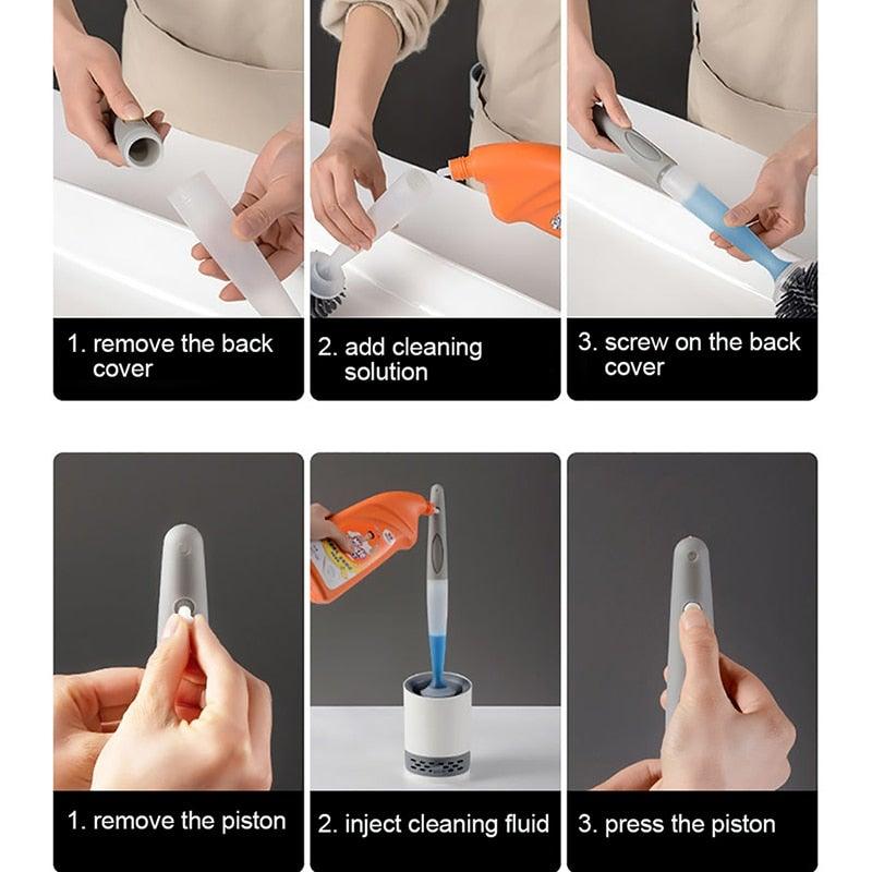 Silicone Toilet Brush Wall-Mounted Design