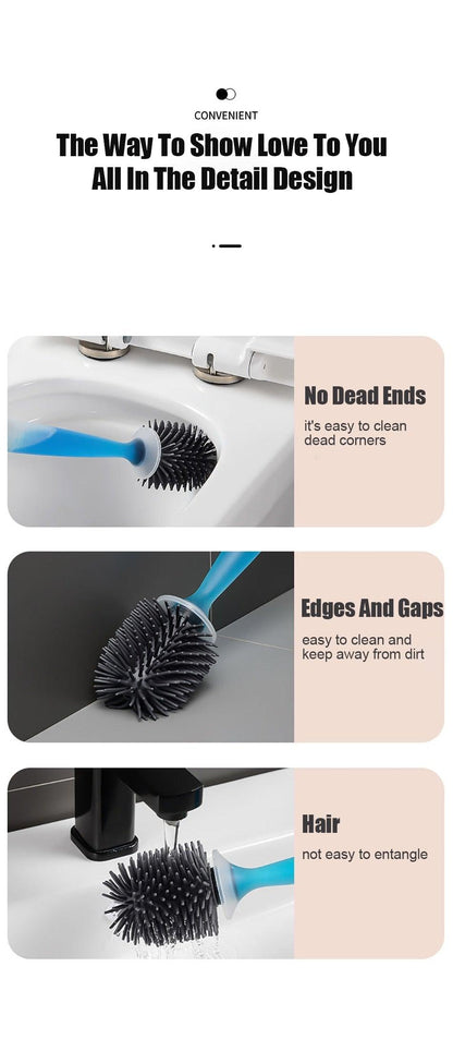 Silicone Toilet Brush Wall-Mounted Design