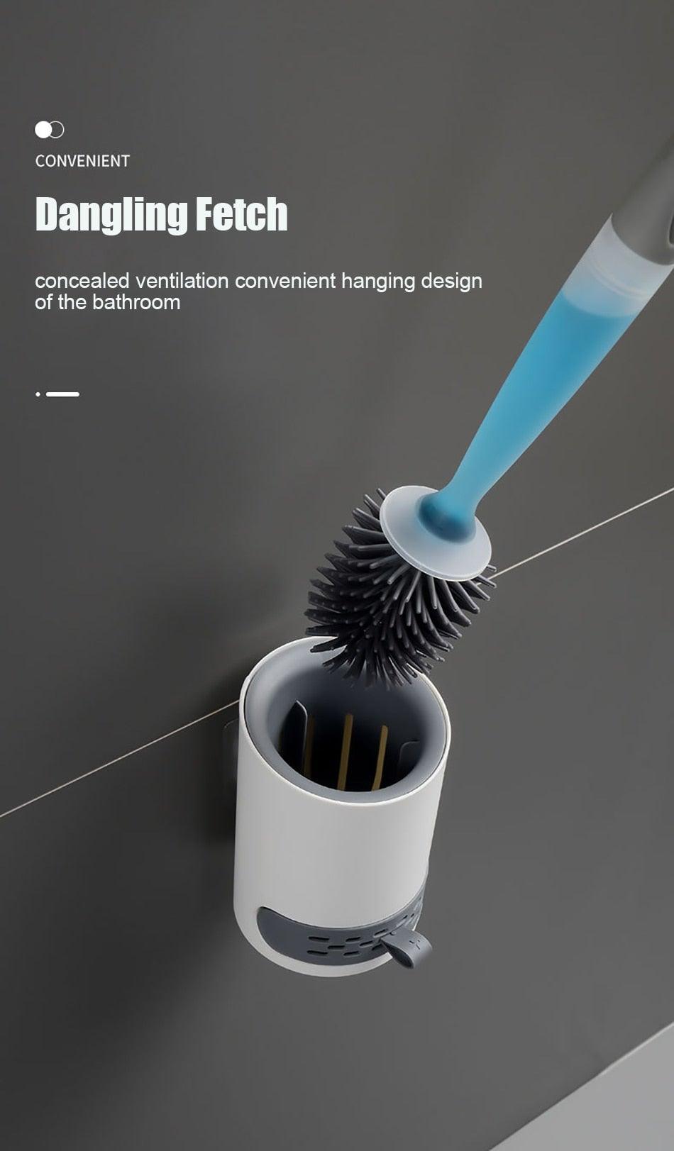 Silicone Toilet Brush Wall-Mounted Design