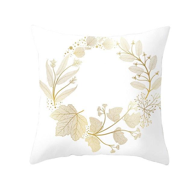 Tropical Leaf Flower Green Yellow Pillowcase Decorative