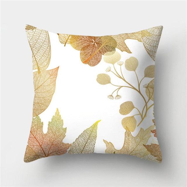 Tropical Leaf Flower Green Yellow Pillowcase Decorative