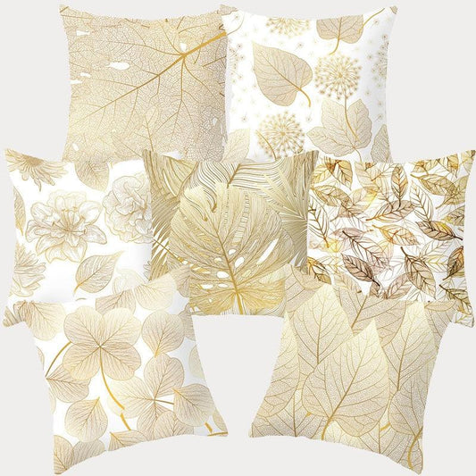Tropical Leaf Flower Green Yellow Pillowcase Decorative