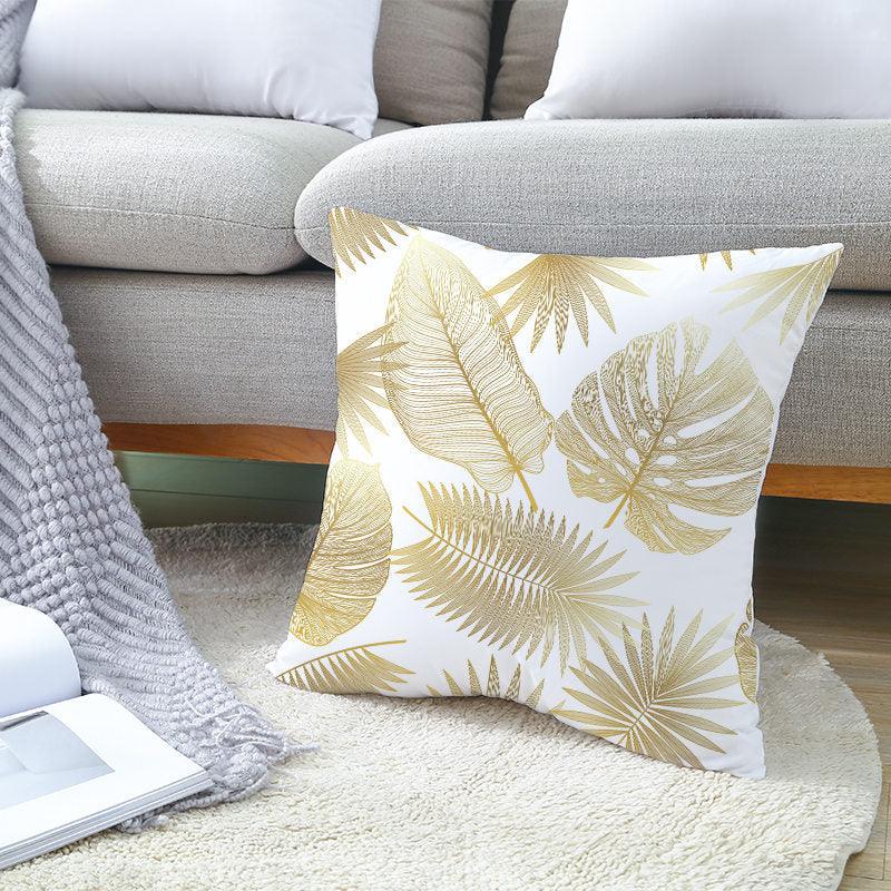 Tropical Leaf Flower Green Yellow Pillowcase Decorative