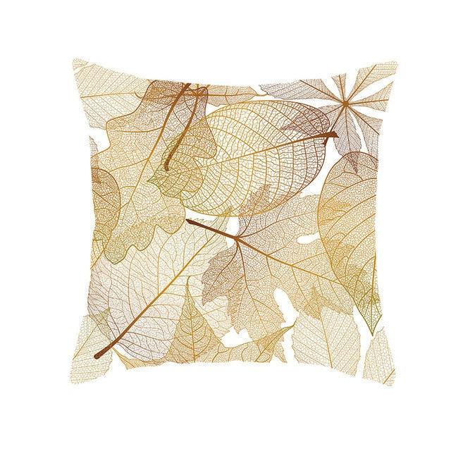 Tropical Leaf Flower Green Yellow Pillowcase Decorative
