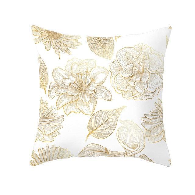 Tropical Leaf Flower Green Yellow Pillowcase Decorative