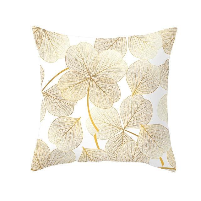 Tropical Leaf Flower Green Yellow Pillowcase Decorative