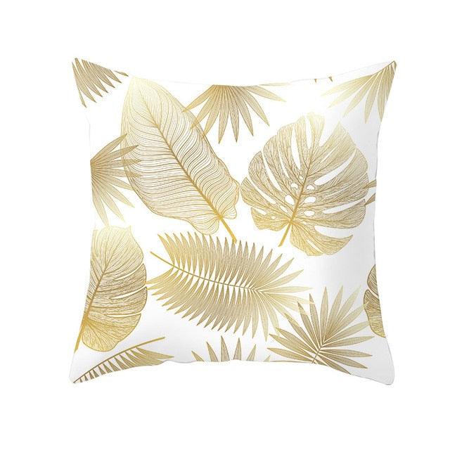 Tropical Leaf Flower Green Yellow Pillowcase Decorative