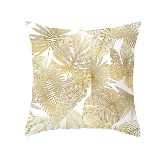 Tropical Leaf Flower Green Yellow Pillowcase Decorative