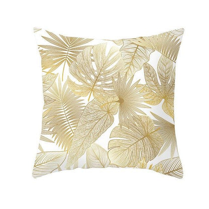Tropical Leaf Flower Green Yellow Pillowcase Decorative