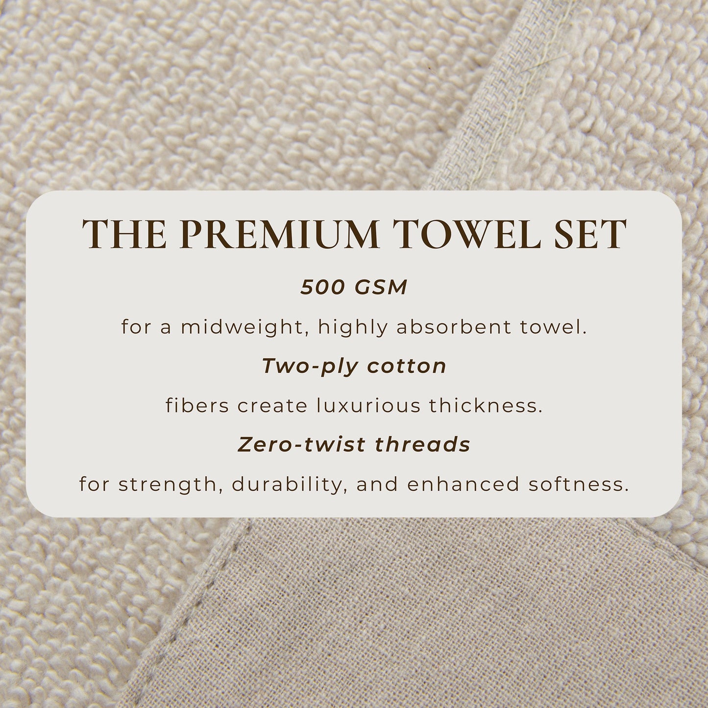 Cotton Linen-Like Border 6-Piece Towel Set