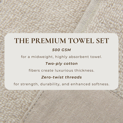 Cotton Linen-Like Border 6-Piece Towel Set