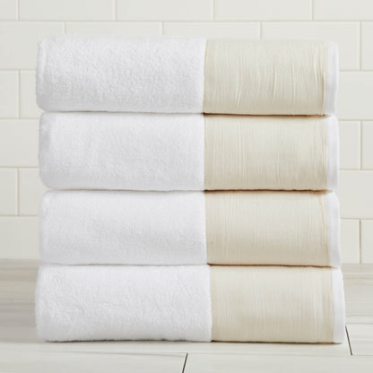 Cotton Linen-Like Border 6-Piece Towel Set
